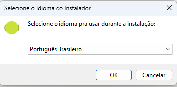 Seleção de idioma do instalador